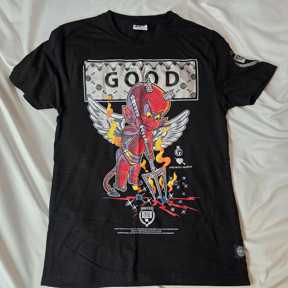 GTL4 Men's Black Tee Red Devil Graphic MMXXIII size Medium